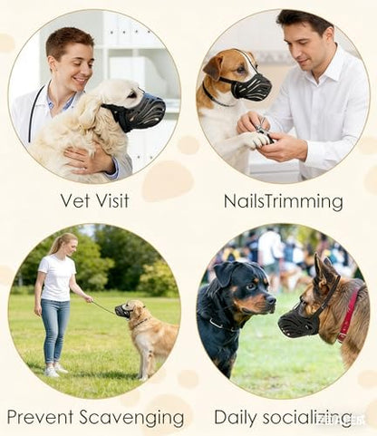 Dog Muzzle for Large Dogs, Silicone Basket Dog Muzzle for Large and Medium Breeds,Prevent Eating Chewing and Barking for Trimming Training Grooming (M-5) - size: M-5