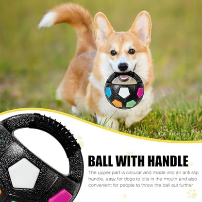 Dog Toy Ball with Handle, Toss and Fetch Play, Interactive Ball for Dogs Playing, Squeaky Floating (Black) - color: Black without ball inside (1-pack)