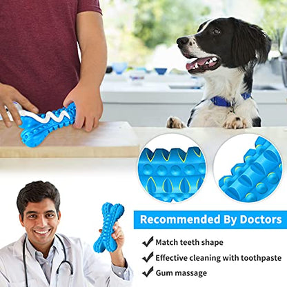 LEGEND SANDY Dog Toys for Aggressive Chewers Large Breed, Durable Dog Bones Squeaky Chew Toy, Nearly Indestructible Dog Toys for Large, Tough Natural Rubber Puppy Chew for Medium Teeth Cleaning - color: Bone-Blue