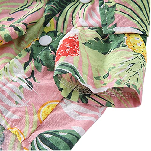 Tangpan Summer Pet Daisy Hawaiian Beach Plaid Print Shirts Clothes for Dog S07 Pink S - color: Z Pink, size: Small