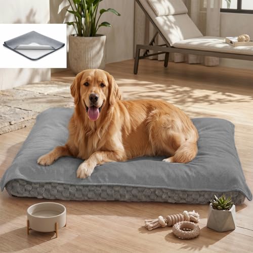 MontVoo Washable Dog Bed Cover, Absorbent Quick Dry Pet Bed Sheet, Easy Hair Removal Couch Covers for Dogs/Cats, 32x45 Inches, Waterproof PU Backing Dog Bed Mat for Car Seat, Crate, Cover Only, Grey - color: Grey, size: 32"x45"