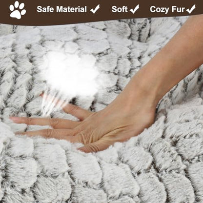 Dog Bed Crate Pad - Soft Fluffy Pet Cushion Mat Anti-Slip Comfy Kennel Pad for Crates - color: Coffee, size: Small 24"x18"