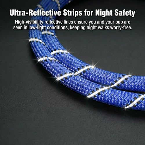 Dog Leash for Medium, Large and Small Dogs,Heavy Duty, Durable Rope, Lightweight Design for Walking, Training, and Outdoor Activities, Blue,6Ft,1/2 inch - color: Blue