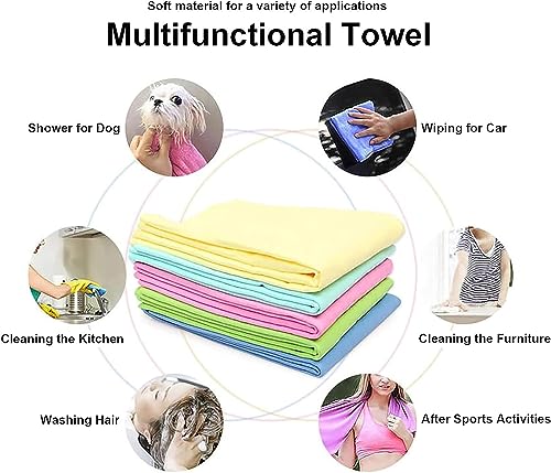 GabeFish Super Absorbent Shammy Dog Towels Quick Dry Eco-Friendly Soft Multifunctional Pets Cats Towel Packs Large 2PC - size: Large/2 Packs
