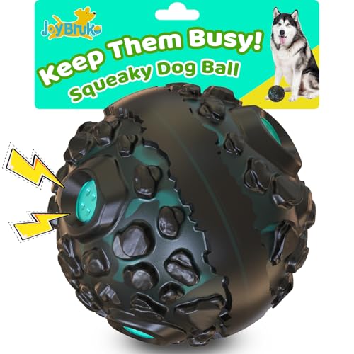 Dog Ball for Aggressive Chewers - Interactive Dog Toy Giggle Balls Fun Squeaky Sound to Keep Them Busy, Durable for Small Medium Large Breeds, Rubber Chew Toy As Seen on TV, Black & Lake Blue - color: Black & Lake Blue