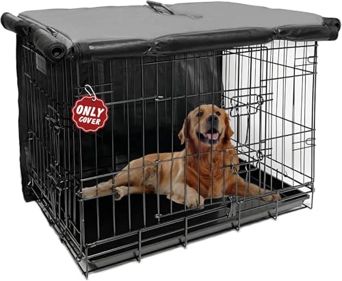 Dog Crate Cover 24 Inch, Kennel Cover for Dog Cage for Small Dogs with 1-3 Doors, Indoor Waterproof 600D Oxford Fabric Gray (Only Cover) - color: Gray Cover(only Cover), size: 24.0"L x 18.0"W x 19.0"H