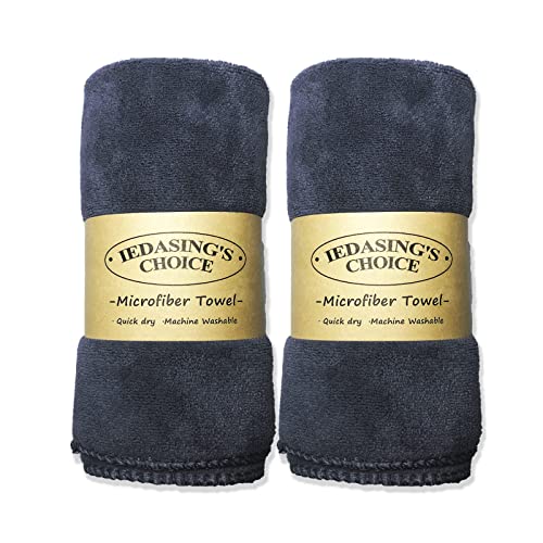 IEDASING'S CHOICE Dog Towel 2 Pack Super Absorbent Quick Drying Microfiber Towel Soft for Dog Bath & Puppy Grooming, Multi-Use, Grey