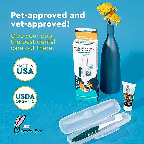 RADIUS USDA Organic Dental Solutions Puppy Kit 2 Units, Kit Includes 1 Dog Toothbrush & 1 0.8oz Toothpaste, Ultra Soft Bristle & Non Toxic Toothpaste for Dogs, Designed to Clean Teeth, Xylitol Free - style: Puppy - Pack of 2