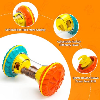BoYoYo Interactive Dog Toys, Dog Puzzle Toys for Smart, Dog Enrichment Toy to Keep Them Busy, Treat Dispensing Toy Slow Puzzles Feeder, Yellow - color: Yellow