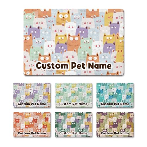 Personalized Dog Food Mat for Floor Waterproof, Custom Pet Feeding Mat with Name and Photo, Super Absorbent Dog Bowl Mat for Food and Water, Non-Slip Rubber Backing Pet Placemat for Cat Puppy - color: Color5