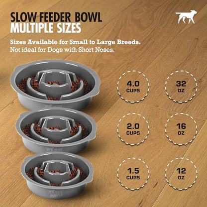 Tuff Pupper Slow Feeder Insert Bowl | Puzzle Maze Slows Down Eating | Elevated Feeder Tray Bowls | Standalone Dog Bowl | Pet Bowls Insert | Easy Clean Dishwasher Safe (4 Cups - Fits 8.9-9.3 Inch Hole) - size: 4 Cup - 8.9-9.3 Inch Feeder Holes