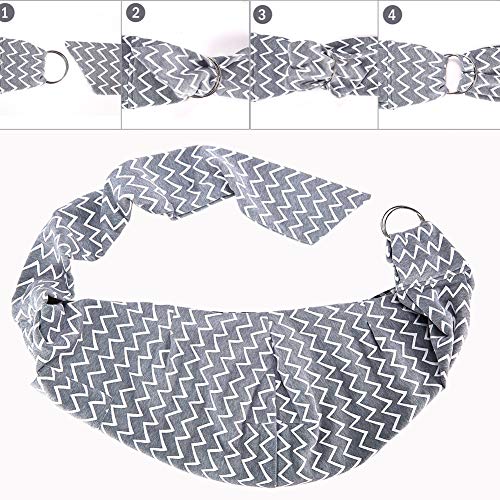 FDJASGY Small Pet Sling Carrier-Hands Free Reversible Pet Papoose Bag Tote Bag with a Pocket Safety Belt Dog Cat for Outdoor Travel (Gray Stripe) - color: Adjustable Gray Stripe