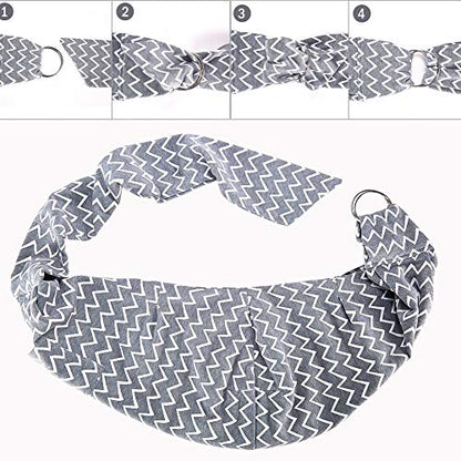 FDJASGY Small Pet Sling Carrier-Hands Free Reversible Pet Papoose Bag Tote Bag with a Pocket Safety Belt Dog Cat for Outdoor Travel (Gray Stripe) - color: Adjustable Gray Stripe