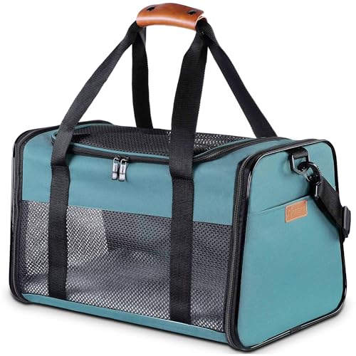 Cat Carrier - Portable Foldable Dog Pet Carrier, Soft-Sided Pet Bag up to 15 Lbs, Airline Approved Travel Puppy Carrier - color: Blue, size: 17.5"L x 11.0"W x 11.0"H