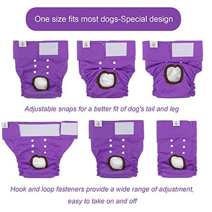 CuteBone Dog Diapers Female Washable Small Medium Large 3 Pack Reusable Doggie Diapers Puppy Period Pants for Doggy Heat Cycle Peeing - size: XL