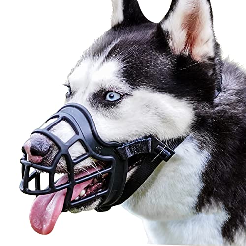 BARKLESS Dog Muzzle, Basket Muzzle Anti Biting Chewing, Sturdy Lightweight Cage Mouth Cover for Small Medium Large Sized Dogs, Allows Panting Drinking, Suitable for Grooming Trimming Training - size: 3 (Snout 9½-10½")