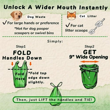 Ultra Thick & Deep RockRhino Dog Poop Bags for Large & XL Breeds | 4-Layer Interlocked Bottom | 100% Home Compostable, 0% Plastic | Vanilla-Scented | 60 Bags, Easy Open Tie Handles, Not for Scooper - size: 60 Count (Pack of 1)