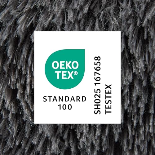 Town & Country Luxe CuddleTown Fuzzy Solid Donut Pet Bed, Soft, Cozy & Calming, Non-Slip Bottom, 100% Machine Washable, Dark Grey, XS 19"x19"x7" Round - color: Dark Grey, size: Extra Small 19"x19"x7" Round