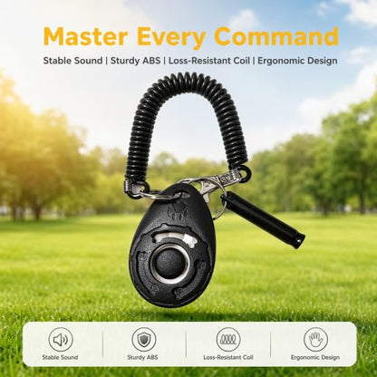 dog training clickers，puppy training tools，cat clicker trainer,Black | Pet Training Clicker for Cats Puppy Birds cat. Perfect for Behavioral Training 2-Pack