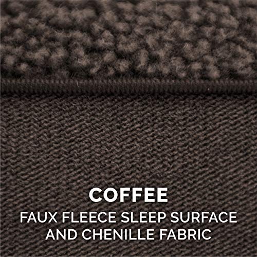 Furhaven Replacement Dog Bed Cover Sherpa & Chenille Sofa-Style, Machine Washable - Coffee, Medium - color: (Sherpa & Chenille) Coffee, size: Medium