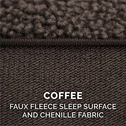 Furhaven Replacement Dog Bed Cover Sherpa & Chenille Sofa-Style, Machine Washable - Coffee, Medium - color: (Sherpa & Chenille) Coffee, size: Medium