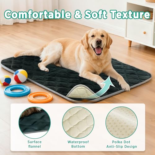 furrybaby Dog Crate Pad for Dog Cages Flat Crate Mat Kennel Pad with Anti-Slip Bottom Machine Washable for Pet Bed Sleeping (S 24x18'', Grey Mat) - size: 24.0"L x 18.0"W x 0.7"Th"