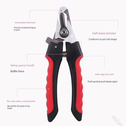 Professional Dog Nail Clippers, Pet Nail Trimmer with Safety Guard, Dog Toenail Clippers for Small & Medium Dogs, Cat & Dog Nail Cutter, Non Slip Handle, Nail Clipper Set with File