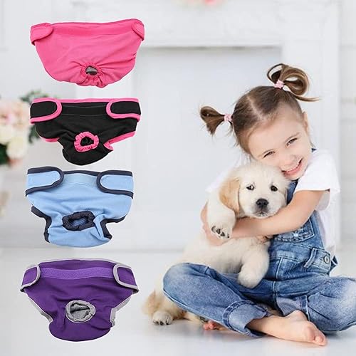 Dog Sanitary Pant,Breathable Cotton Washable Female Dog Diaper Dog Suspender Nappy Menstrual Underwear Pants for Girl Female Dog Menstruation and Avoid Harassment (XL)