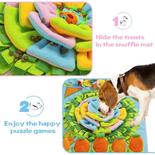 Pet Snuffle Mat for Dogs Sniff Mat Nosework Feeding Mat Slow Feeder Interactive Dog Puzzle Toys for Training and Stress Relief Encourages Natural Foraging Skills (31''x19''（Blue）) - size: 31''x19''（blue）