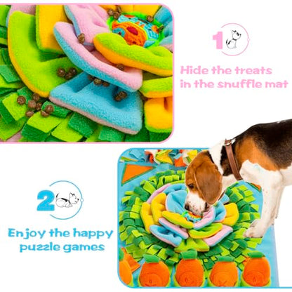 Pet Snuffle Mat for Dogs Sniff Mat Nosework Feeding Mat Slow Feeder Interactive Dog Puzzle Toys for Training and Stress Relief Encourages Natural Foraging Skills (31''x19''（Blue）) - size: 31''x19''（blue）