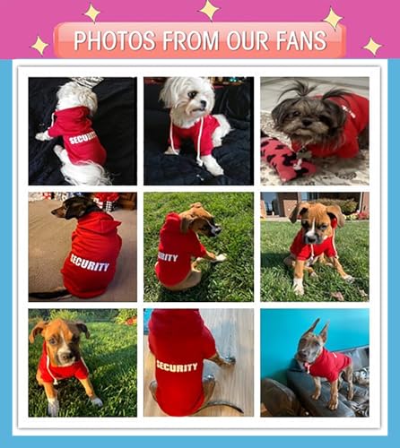 Security Dog Hoodies Clothes Apparel Winter Sweatshirt Warm Sweater Cotton Puppy Hoodie for Small Dog Medium Large Cat Magenta, M - color: Magenta, size: Medium (Chest girth: 15.4")