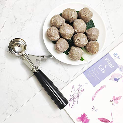 Cookie Scoop - #40 (0.78 oz) - Disher, Portion Scoop, Food Scoop - Portion Control - 18/8 Stainless Steel, Black Handle - size: #40 / 0.78 oz