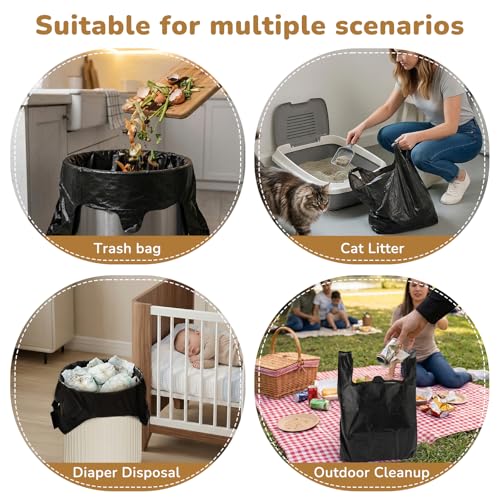 Dog Poop Bags Compatible with Arm and Hammer, 50 Count | Pooper Scooper Bags Fit for Swivel Bin & Rake Dog Pooper Scooper, Thick Pet Waste Bags, With Handles, Disposable