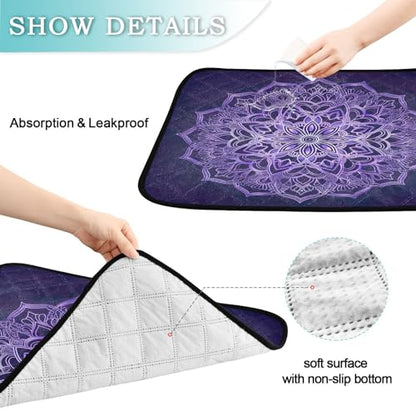 Qilmy Mandala Pet Mat, Waterproof Reusable Dog Training Pad Anti-Slip Pet Creat Pad for Small Medium Large Dogs and Cats - size: Smallx3