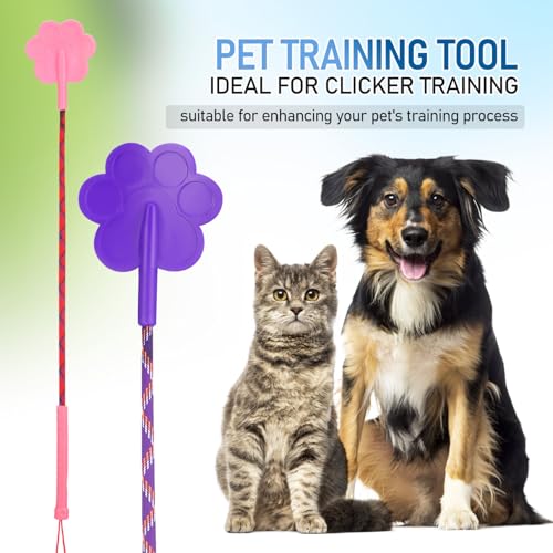 POPETPOP 2Pcs Pet Training Stick Rubber Dog Training Tool Cat Training Clicker Cute Paw Shape for Puppy and Cat Training Durable and Engaging Design