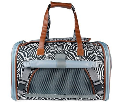 Mr. Peanut’s Gold Series Standard Size Expandable Pet Carrier (Zzzebra) - color: Zzzebra