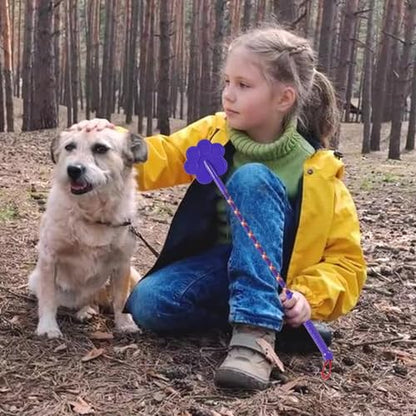 2Pcs Dog Training Stick, 16.5 Inch Rubber Dog Training Tools with Non-Slip Handle, Plum Claw and Lanyard, Cute Stick for Puppy Cat