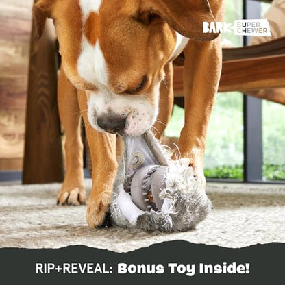 Barkbox Super Chewer Tough Dog Chew Toys for Aggressive Chewers, Plush 2 Toys in 1 (Hare Raiser - Large) - color: Hare - Large