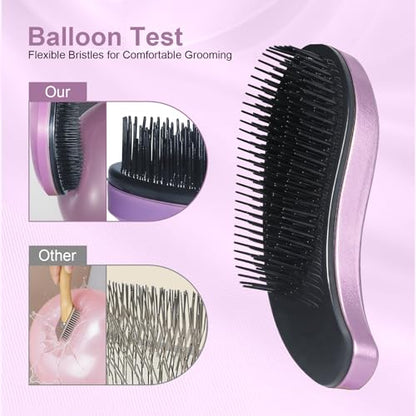 Small Dog Brush- Grooming Tool for Teddy, Yorkies, Maltese, Shih Tzu, Chihuahua - Puppy Hair Brush (Electroplating Purple) - color: Electroplating Purple