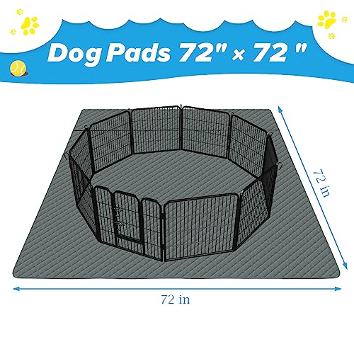Washable Pee Pads for Dogs 72"×72" Reusable Puppy Pads Extra Large, Waterproof Pet Training Pads Leakage Non-Slip, Dog Pee Pads Whelping Pads for Playpen, Crate, Sofo, Car, Bed - size: 72"×72"