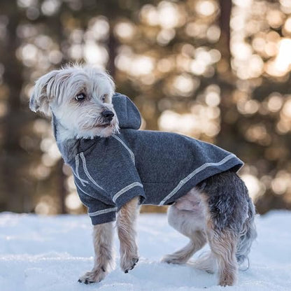 Blueberry Pet Essentials Dog Hoodie – 12 inch, Cotton‑Blend Sweatshirt with Hood, Charcoal Grey, Machine‑Washable Small‑Dog Jersey - color: Dog Hoodie - Charcoal Grey, size: 12 inch (Pack of 1)