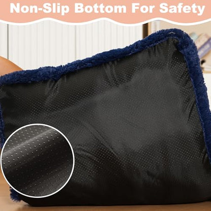 Bedfolks Waterproof Crate Bed, Plush Dog & Cat Kennel Pad with Removable Cover, Fluffy Washable Faux Fur Bed, 17"x12", Solid Dark Blue - color: Solid Dark Blue, size: XX-Small(17x12'')