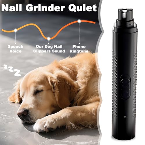Consss Dog Nail Grinder Quiet, Easy to Use Pet Nail Grinder with Led Lights, 7500 RPM Dog Nail Clippers for Large Dogs Medium Small Dogs & Cats, Continuous 3-Hour Battery Life
