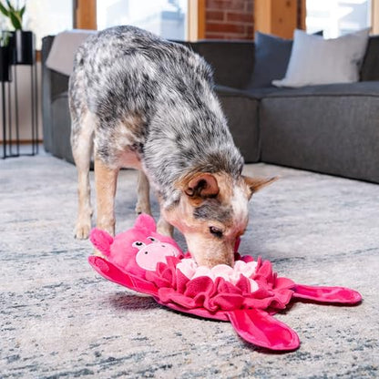 Outward Hound by Nina Ottosson Snuffle Palz Plush Snuffle Mat Dog Treat Puzzle, Non-Slip, Pink, Pig, Large - color: Snuffle Palz Pig