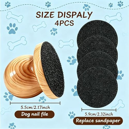 Dog Nail File, Scratch Pad for Dogs & Cats Nails, Gentle Grooming Tool | Includes 4 replaceable discs for gentle and effective claw care. Perfect alternative to traditional dog nail clippers