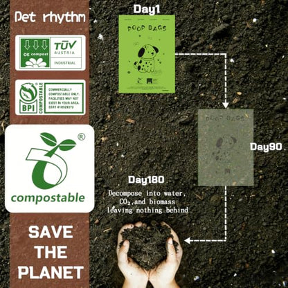 Biodegradable Dog Poop Bags, 240 Bags with Free Dispenser | ASTM D6400 & EN 13432 Compliant BPI Certified Poop Bags for Dogs, Unscented, Large, Earth Friendly Leakproof, Easy to Open - color: Green, size: 240 Count (Pack of 1)