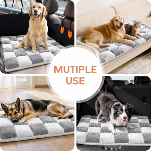 Dog Bed for Car Back Seat, Backseat Dog Bed Fit for Backseat Extenders, Nonslip Soft Durable for Car, Travel and Road Trip (White 24.5" x 51")