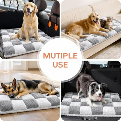 Dog Bed for Car Back Seat, Backseat Dog Bed Fit for Backseat Extenders, Nonslip Soft Durable for Car, Travel and Road Trip (White 24.5" x 51")