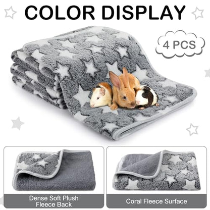 Tranqun 4 Pcs Waterproof Dog Puppies Cat Blankets Bed Mat Washable Crate Kennel Whelping Pads Reusable Pet Pee Pad Soft Reversible Pet Training Pads Sleep Floor Mat Guinea Pig Liner - color: Gray