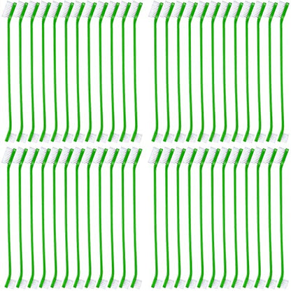 Honeydak Dog Toothbrush Bulk Dual Headed Dental Brushes Dogs Tooth Brushing Kit Long Handle Pet Tooth Brush for Puppy Large Small Cats and Most Pets Teeth Cleaning Dental Supplies(70 Pcs,Green) - color: Green